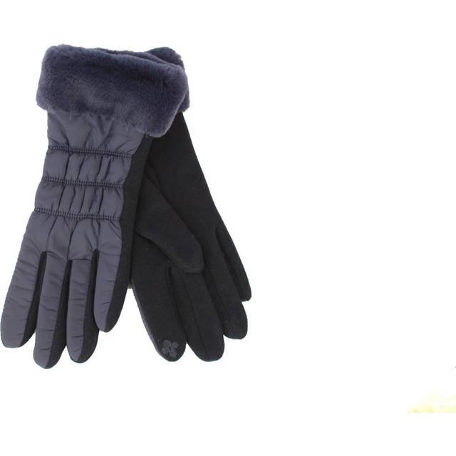 (One size, Navy) Eastern Counties Leather Womens/Ladies Giselle Faux Fur Cuff Gloves