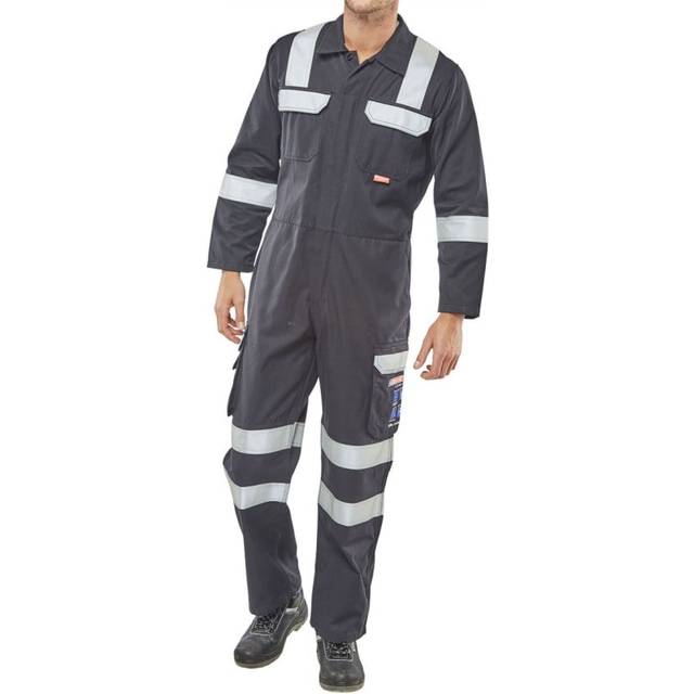 "(42W) Click CARC6N38 ARC Compliant Flame Retardant Navy Blue Coverall 38"""