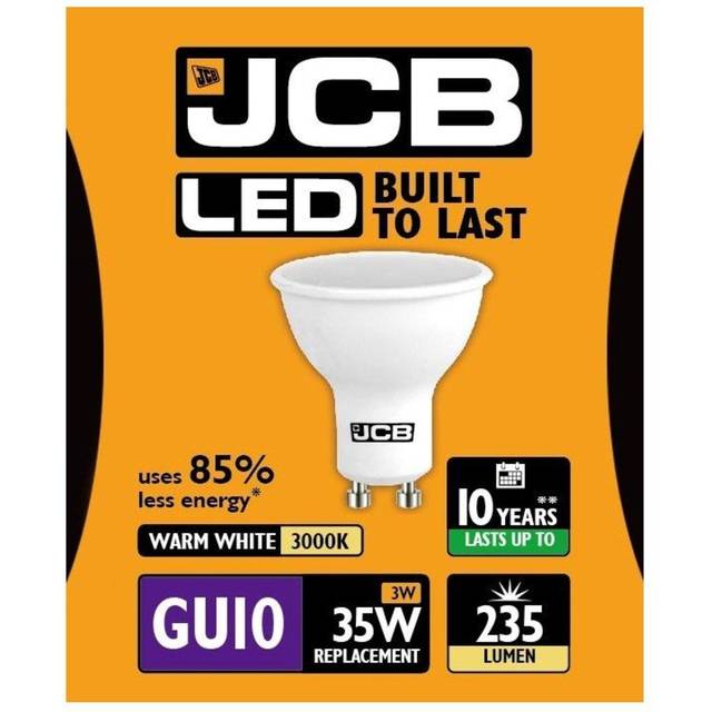 JCB LED GU10 3w glödlampslock 235lm 3000k varmvit One Size vit