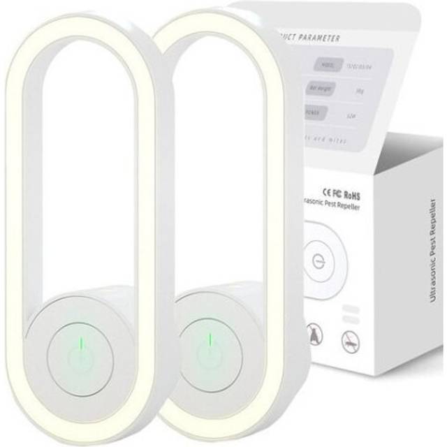 (white) Ultrasonic Insect Repellent Electronic Mosquito Repellent Mouse Spider Cockroach Portable Insect Killer