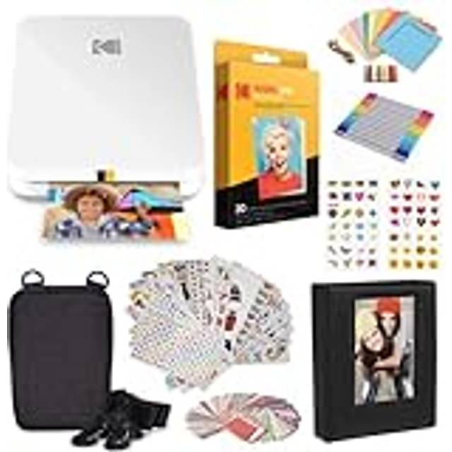 KODAK Step Slim Instant Mobile Photo Printer - Kit: 20 Pack Zink Paper, Case, Photo Album, Markers, Sticker sets