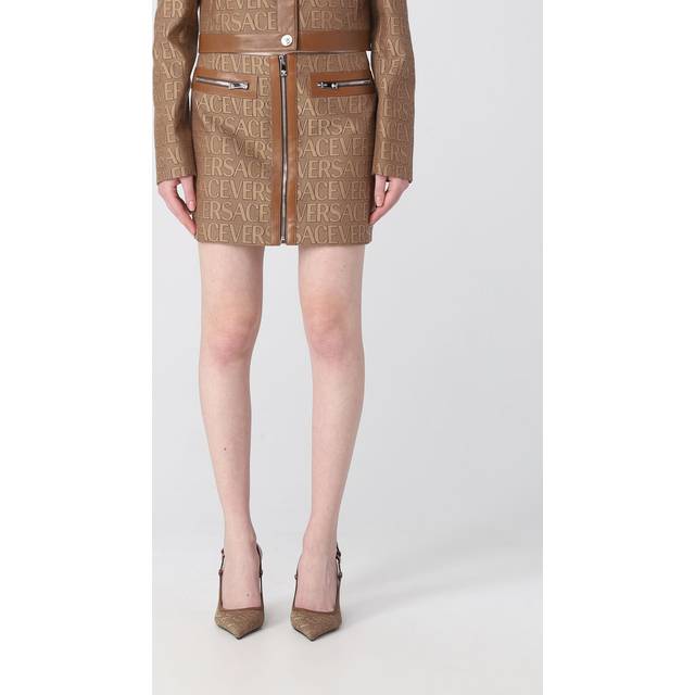 Versace Women's Jacquard Mini Skirt in Beige | Size 40 | 10109261A03315 Color 2N740 (40)