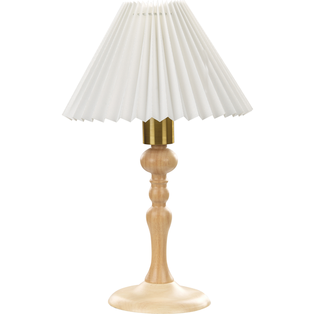 Table Lamp COOKS Wood Light Brown/ White