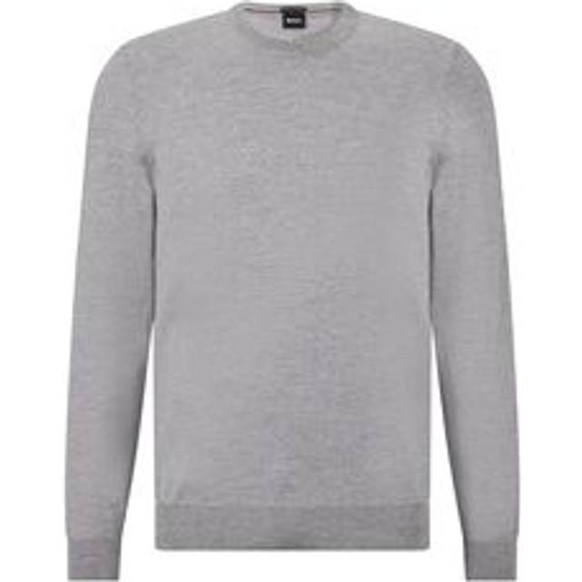 Hugo Boss, Stickade tröjor & koftor, Herr, S, V-ringad stickad tröja - gray (S)