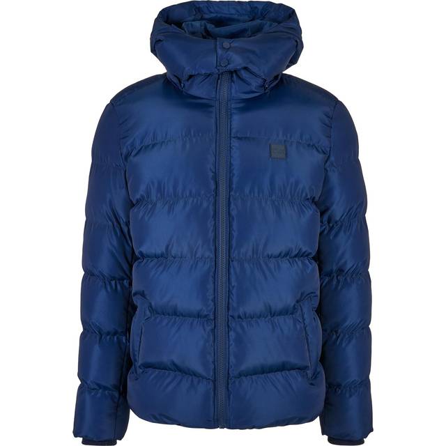 Urban Classics Herrjacka, dunjacka, huva, pufferjacka, vinterjacka, quiltad jacka, fodrad med avtagbar huva i många färger, storlekar S – 5XL, Rymdblå, XL