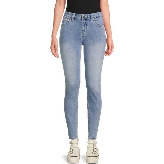 True Religion Womens Jennie Mid Rise Curvy Skinny in Peak Spot - Light Blue - Size 27 (Waist)