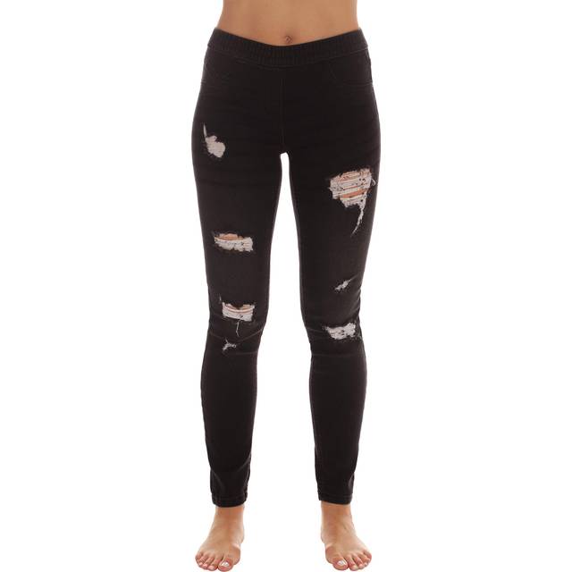 Just Love Denim Wash Ripped Jeggings for Women 6854-BLK-XXXL