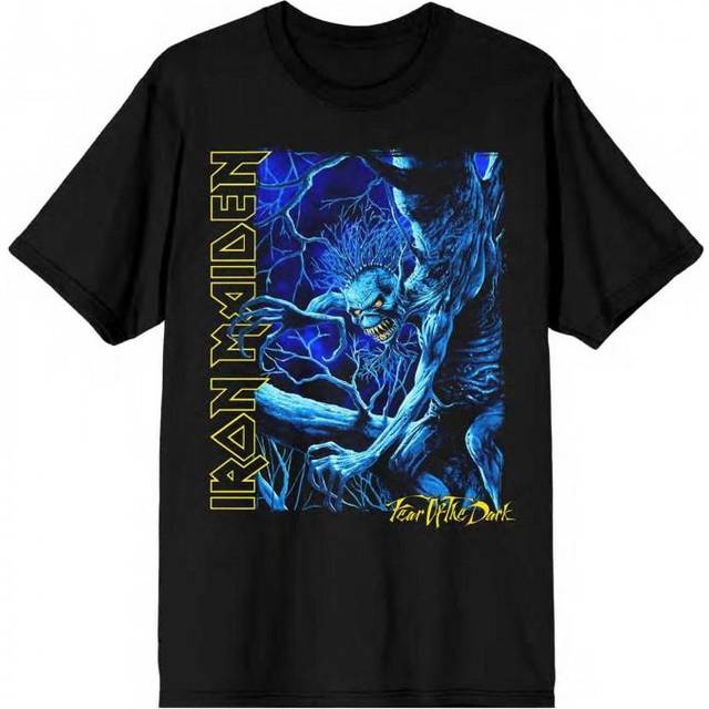 (L, Black) Iron Maiden Fear of the Dark Blue Tone Eddie Vertical T Shirt