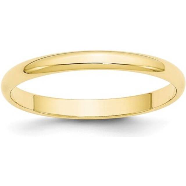 10k yellow gold 2.5mm half round wedding band lightweight ring sizes 4 - 14