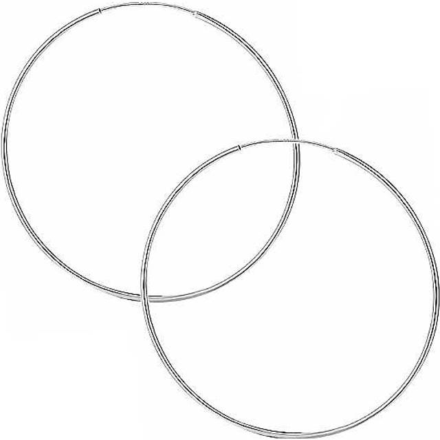 Sterling Silver 50mm Tube Hoop Earrings