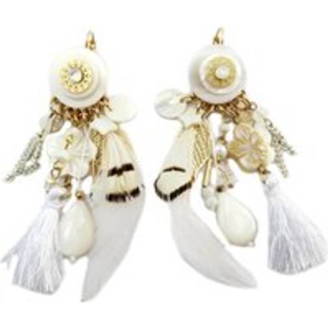 Les Trésors De Lily [P7741] - Designer earrings 'Lilipoupettes' beige white gold - 80x30 mm beige