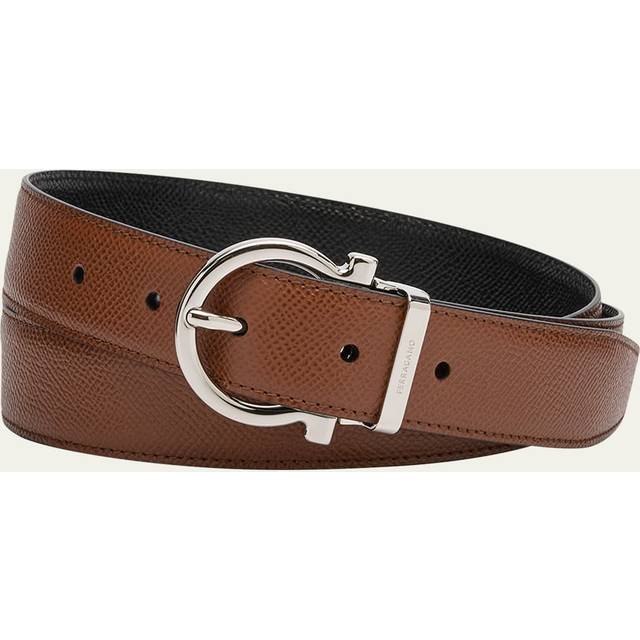 Ferragamo Men Reversible and adjustable Gancini belt Brown