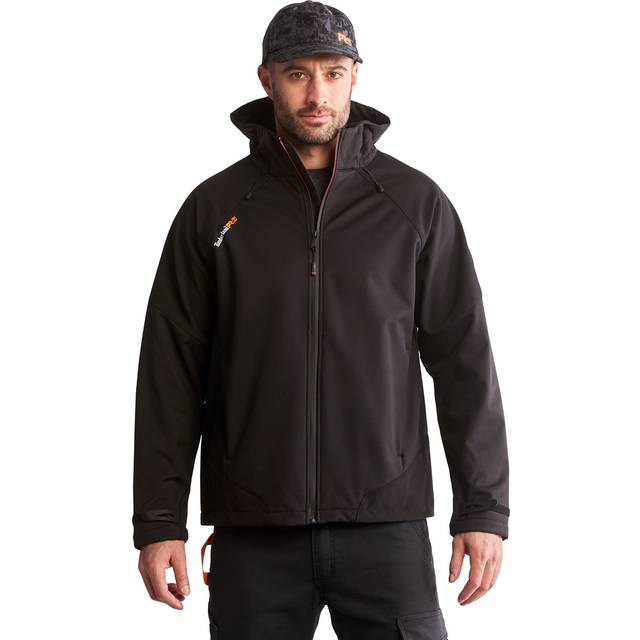 Timberland PRO Men's Powerzip Hooded Softshell Jacket  Black  Large