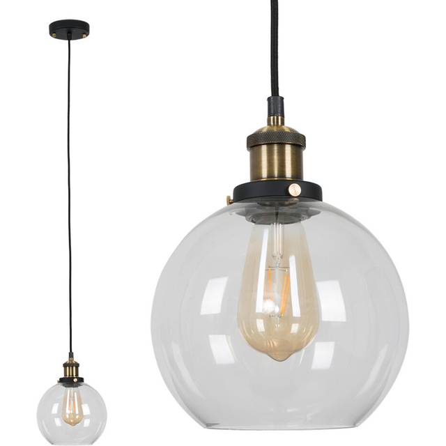 Cavallaro 1 - Light Single Globe Pendant - Black (20cm H X 20cm W X 20cm D)