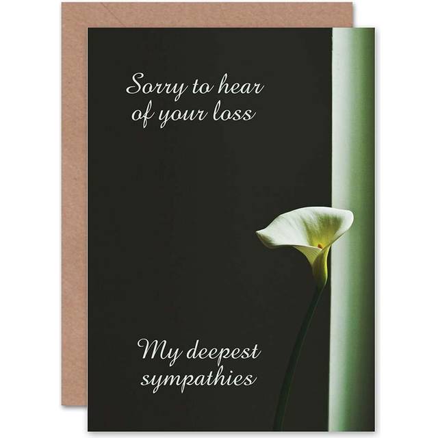 Sympathy bereavement lily flower blank greeting card with envelope