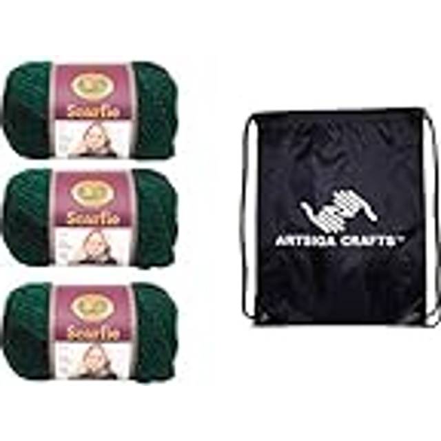 Lion Brand Scarfie Forest/Black 826-202 (3-Skeins - Same Dye Lot) Chunky Bulky #5 Acrylic  Wool Yarn for Crocheting and Knitting - Bundle with 1 Artsi