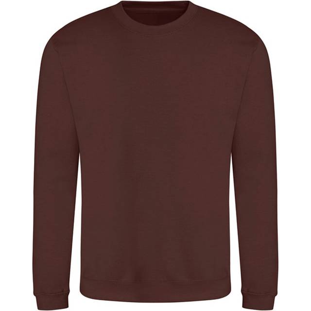 (S, Chocolate Fudge Brownie) AWDis Just Hoods AWDis Unisex Crew Neck Plain Sweatshirt (280 GSM)