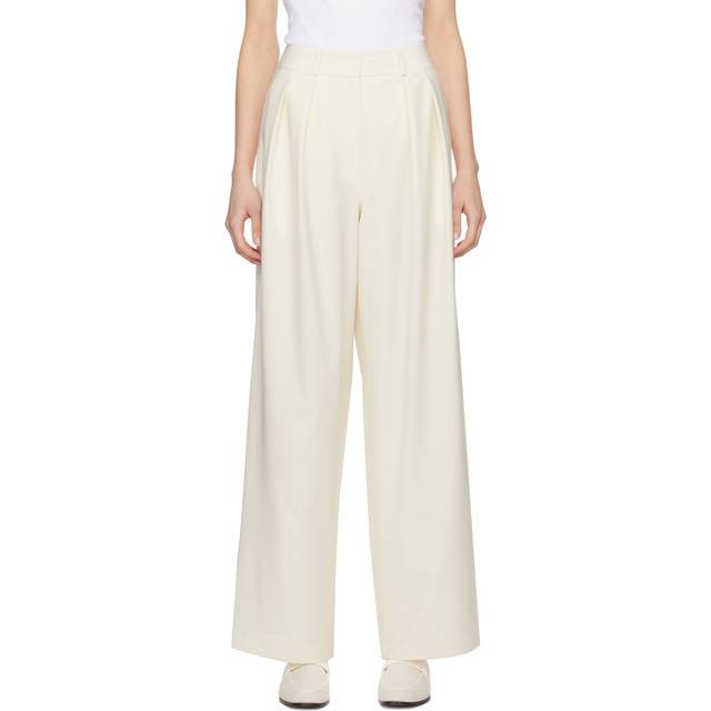 The Frankie Shop Off-White Ripley Pleated Trousers - Ivory - S