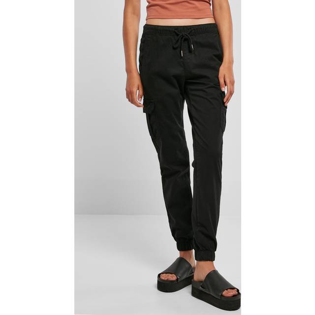 Pants Urban Classics Ladies High Waist Cargo Jogging Pants Black XS (XS)