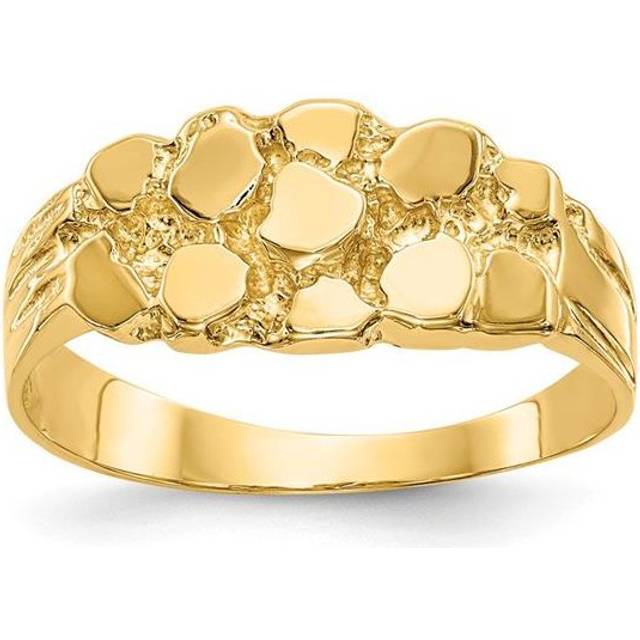 Quality Gold NR11 3-8 mm 14K Yellow Gold Nugget Ring, Size 6