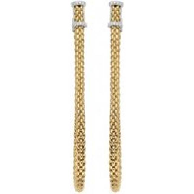 Fope Flexit Essentials 18ct Yellow Gold Diamond Long Mesh Chain Earrings