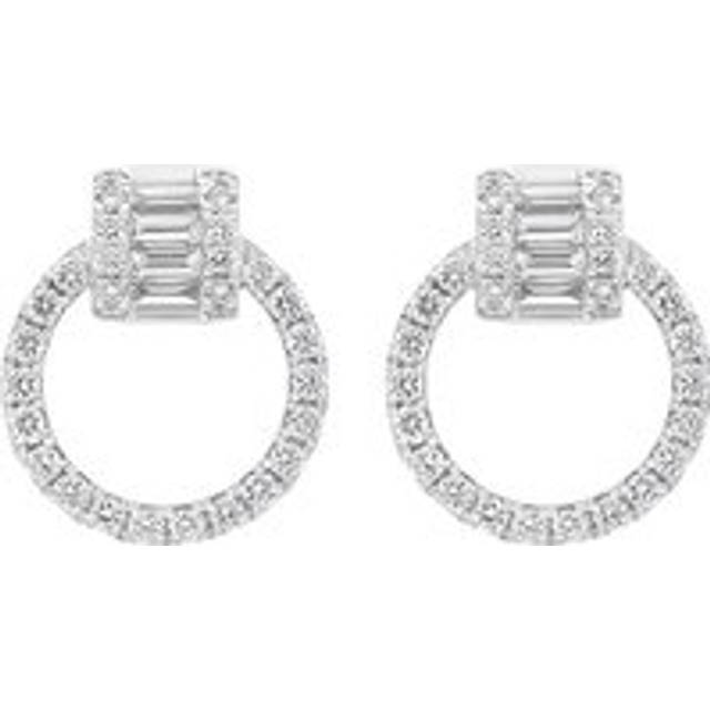 18ct White Gold 0.59ct Diamond Circle Earrings