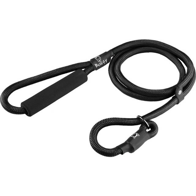 (Black, X-Large - 12mm) Nylon Slip Rope Dog Puppy Lead Leash Anti Pull