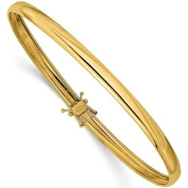 Quality Gold DB600 14K Yellow Gold Polished Flexible Bangle Bracelet