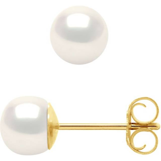 Diadema Womens - Earrings Real Freshwater Pearls - White Gold - One Size