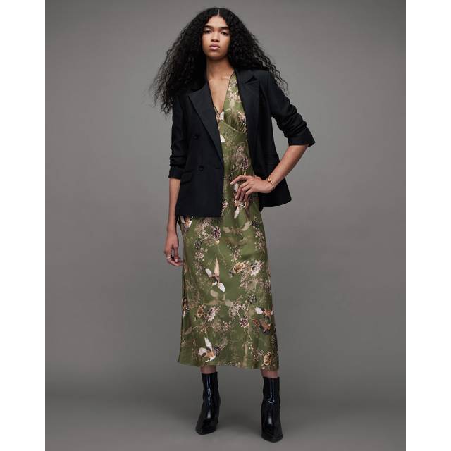 Allsaints Karla Peggy Silk-Blend Maxi Dress
