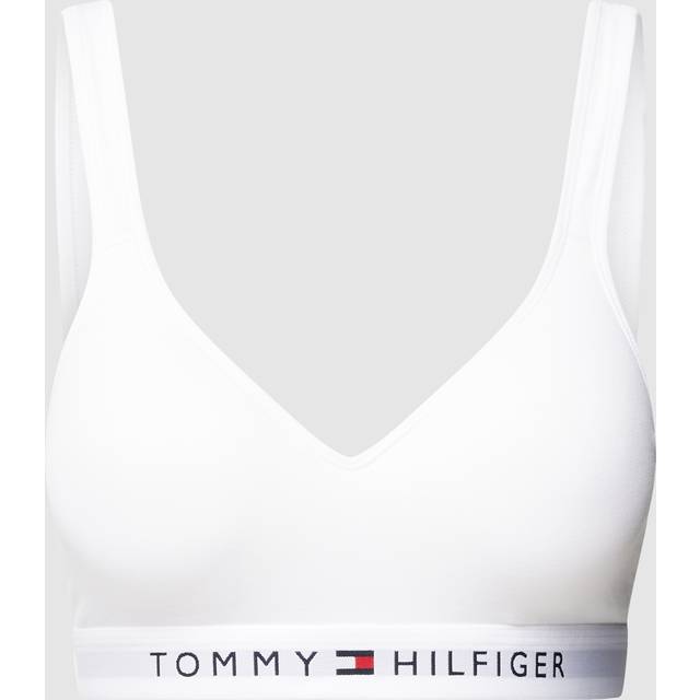 Tommy Hilfiger for woman. UW0UW04612 White V-neck bra (M), Organic Cotton, Sustainable