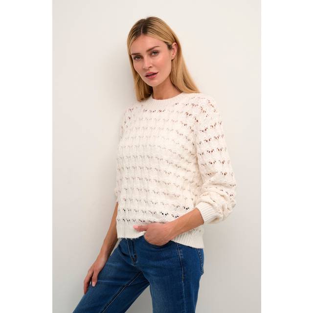KAFFE Elena Knit Pullover Jumper, Chalk