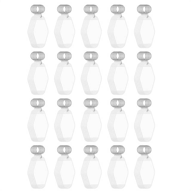 100 Pcs White Blank Hotel Motel Keychain Bulk Plastic Sublimation Blank Keychains Vintage Rhombus Motel Key Tags