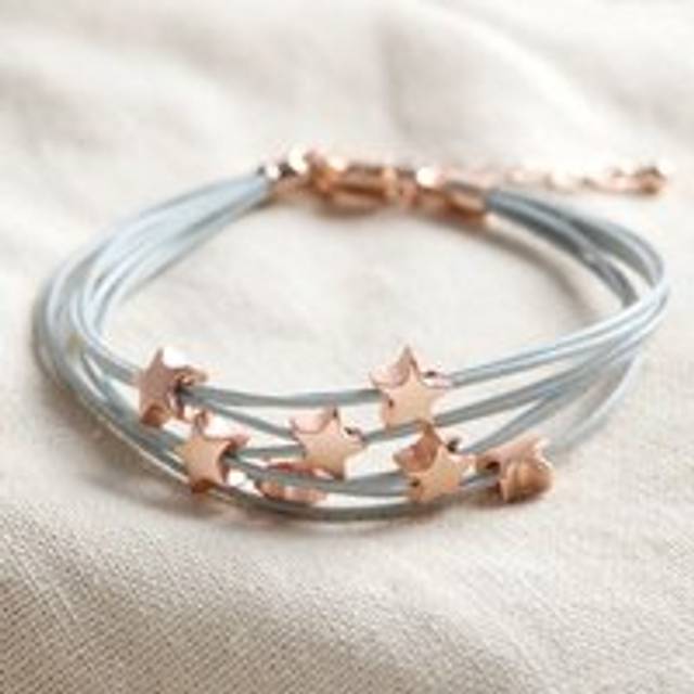 Multi-Strand Star Bracelet in Grey and Rose Gold - grey/rose gold - one size