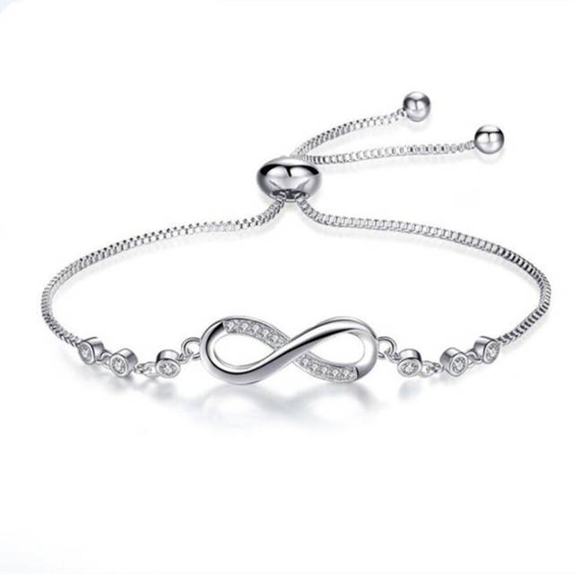 2PCS Alloy Infinity Adjustable Bracelet for Women Hot Fashion 8 Word Bracelet for Gift - Multicoloured