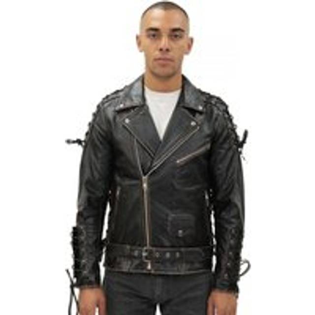 (M) Mens LIVE TO RIDE Embossed EAGLE Leather Jacket
