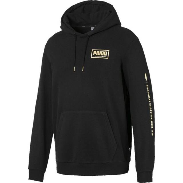 Puma Holiday Pack Long Sleeve Pullover Black Mens Hoodie 581765 01 Cotton - Size X-Small