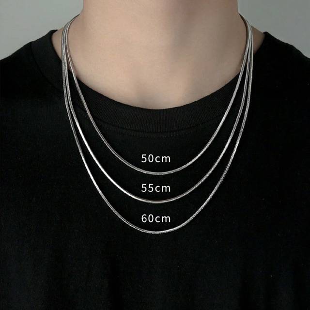 1 st. Rostfritt Stål Orm Kedja Halsband I Flera Storlekar För män och kvinnor Födelsedag Bär - Silver (50 cm,55 cm,60 cm,70 cm,45 cm,40 cm)