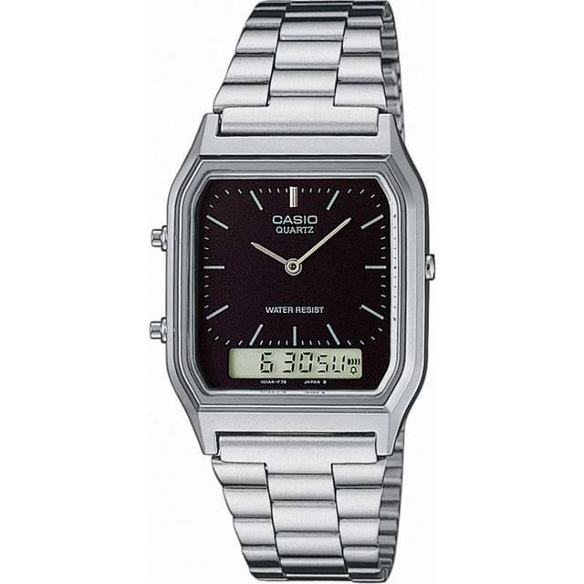CASIO Couple Waterproof Mens Black Analog/Digital Combo AQ-230A-1D - Free