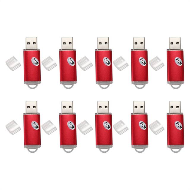 10X USB 2.0 Flash Memory Stick Pen Drive Storage Thumb Color:Red Capacity:512MB