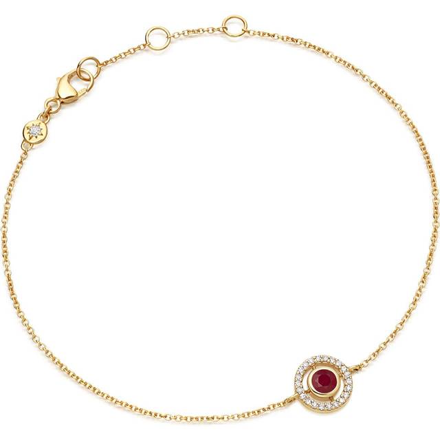 Solid Gold Icon Aura Ruby Natural Diamond Bracelet