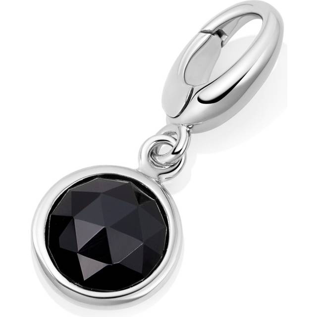 Silver Biography Black Onyx Charm