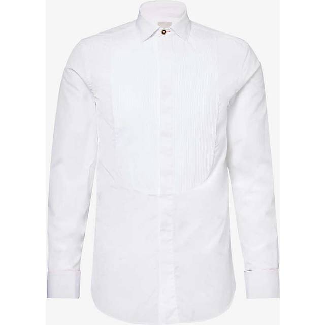 Paul Smith Tailored-Fit White Shirt With 'Signature Stripe' Double Cuff - 16.5