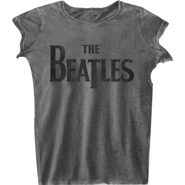 (M, Charcoal Grey) The Beatles Womens/Ladies Burnout Logo T-Shirt