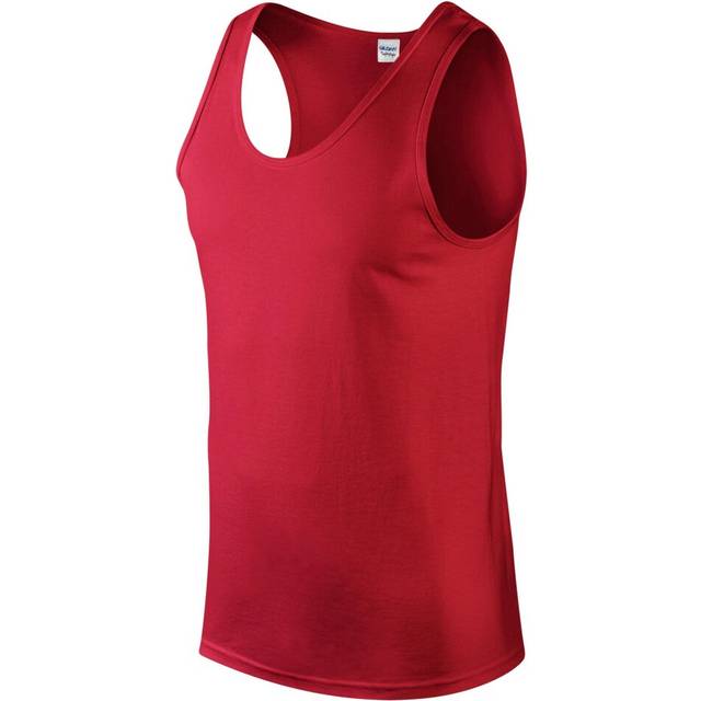 (XXL, Red) Gildan Mens Softstyle Plain Tank Top