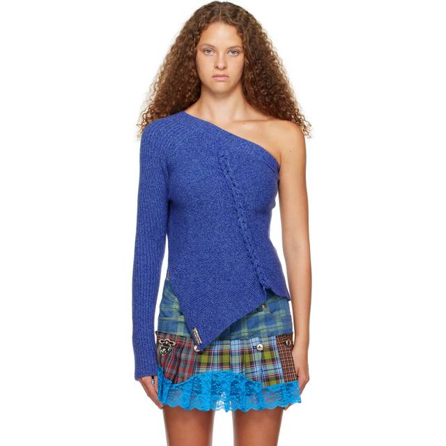 Andersson Bell Blue Hand Twist Sweater - Melange Blue - L