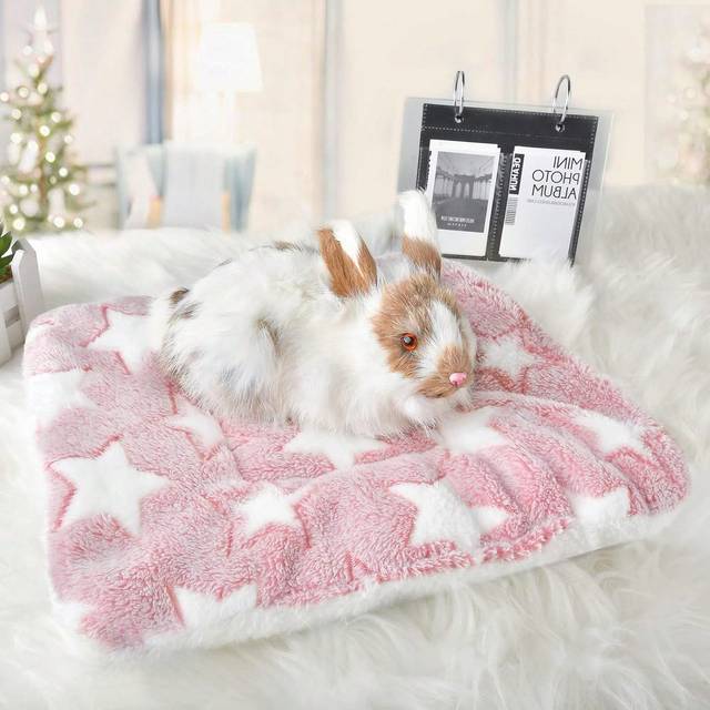 SHEIN 1pc Thickened Warm Coral Fleece Washable Bedding Pad For Hamster, Rabbit, Mouse, Hedgehog, Etc.
