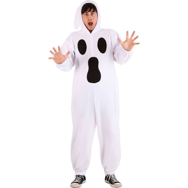 Ghastly Ghost Adult Costume | Ghost Costumes - Black&#47;White (XL)
