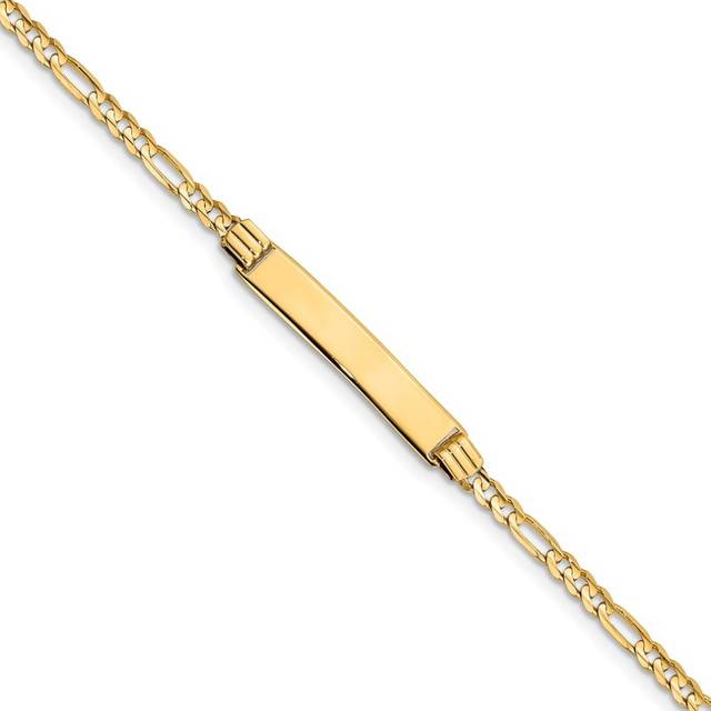 14k Yellow Gold Figaro Link Child ID Bracelet