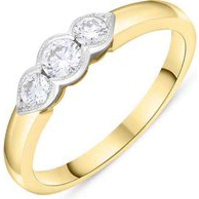 18ct Yellow and White Gold Diamond Three Stone Ring